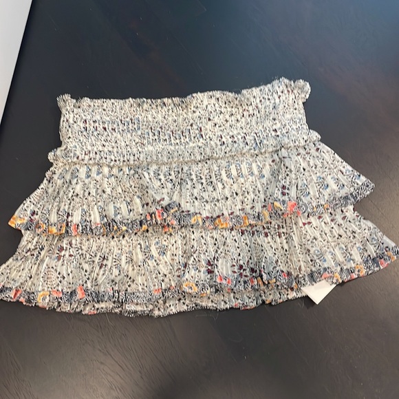 Isabel Marant Womens Akota Printed Silk Mini Skirt US 6 / FR 38 Ecru Floral NWT - Picture 8 of 9